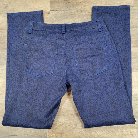 Liverpool Jeans Company Denim - Liverpool x Paul McCartney/John Lennon Jeans Stretch Sapphire Black Lace Print 4